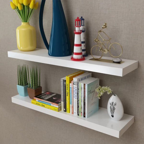 vidaXL Wall Shelves 2 pcs MDF White