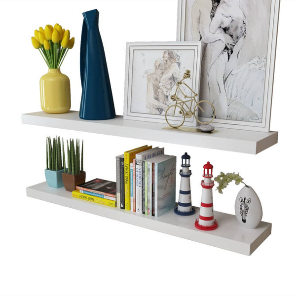 vidaXL Wall Shelves 2 pcs MDF White