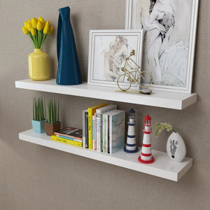 vidaXL Wall Shelves 2 pcs MDF White
