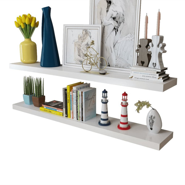 vidaXL Wall Shelves 2 pcs MDF White