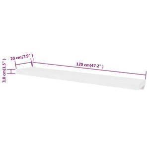 vidaXL Wall Shelves 2 pcs MDF White