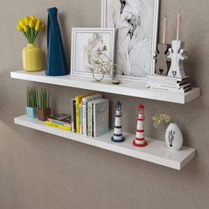 vidaXL Wall Shelves 2 pcs MDF White