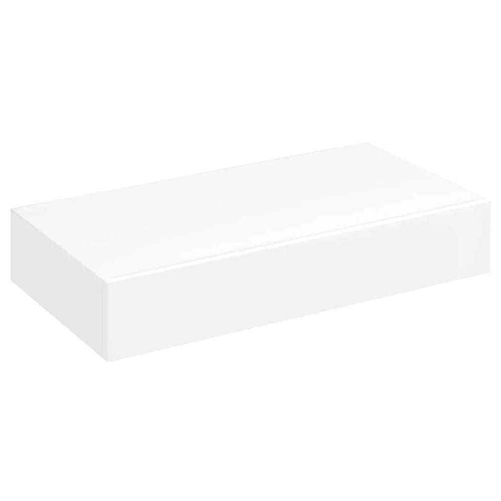 vidaXL Wall Shelf with Drawer MDF White