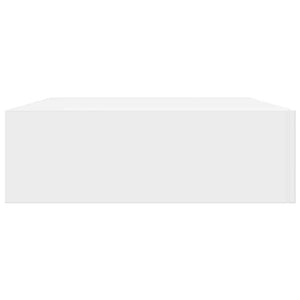vidaXL Wall Shelf with Drawer MDF White