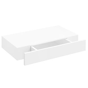 vidaXL Wall Shelf with Drawer MDF White