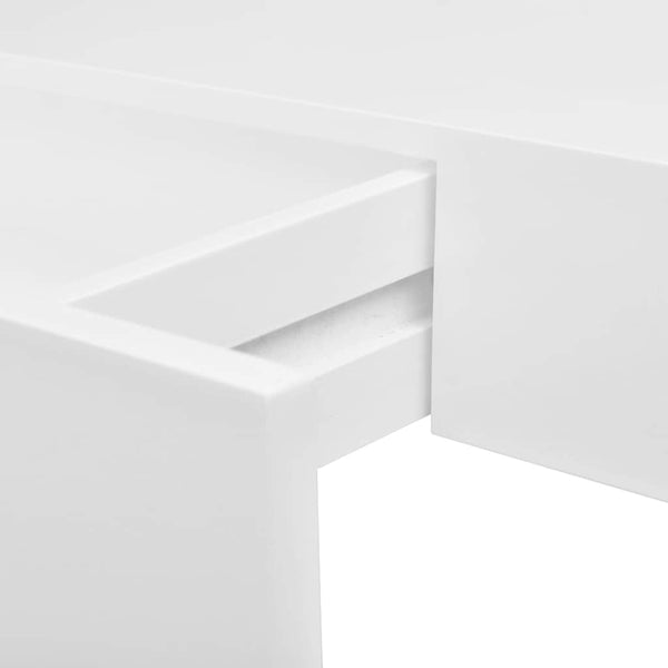 vidaXL Wall Shelf with Drawer MDF White