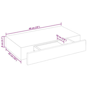 vidaXL Wall Shelf with Drawer MDF White