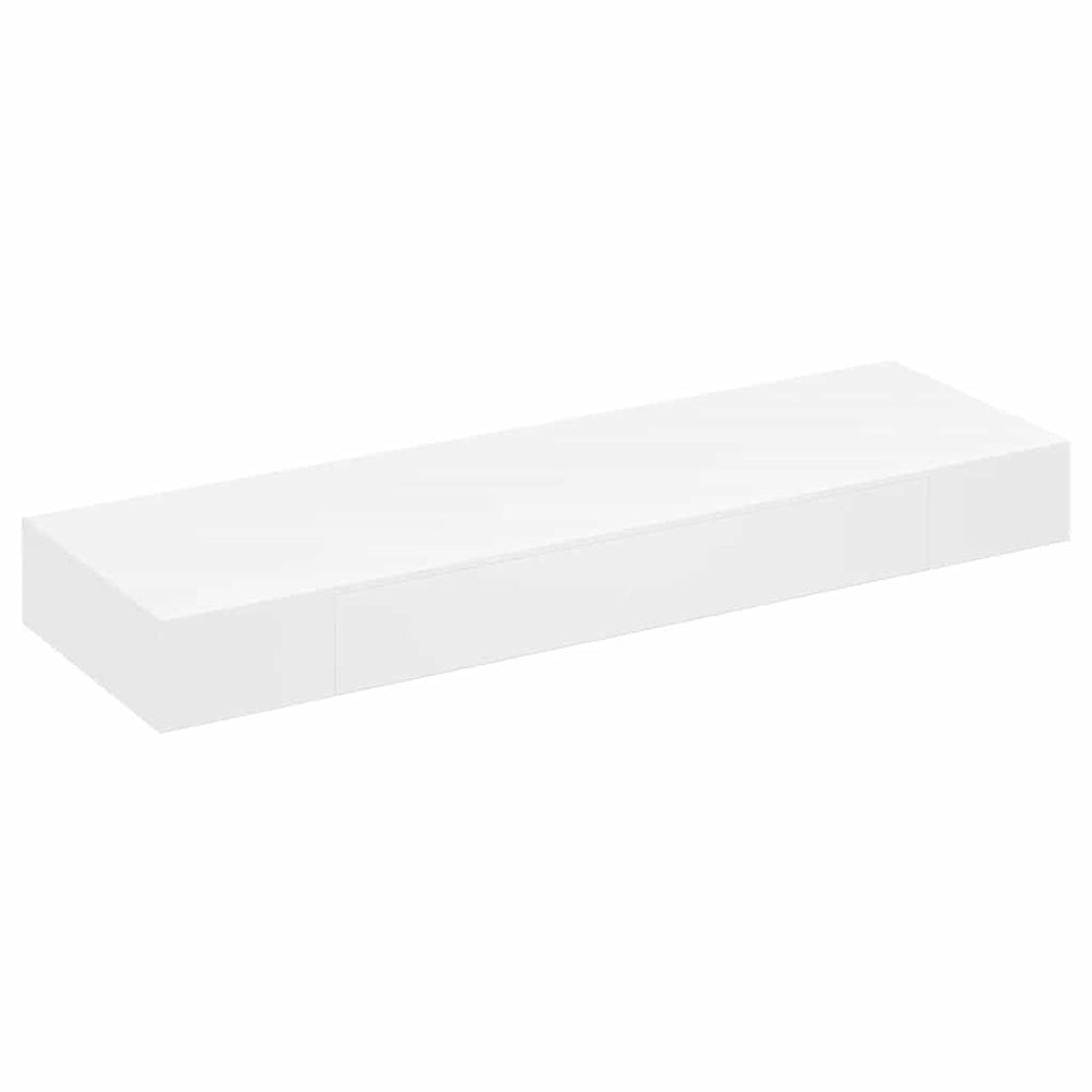 vidaXL Wall Shelf with Drawer MDF White