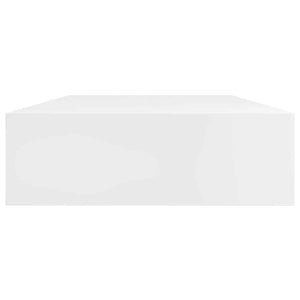 vidaXL Wall Shelf with Drawer MDF White
