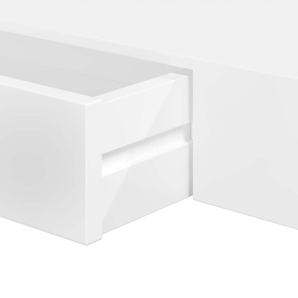 vidaXL Wall Shelf with Drawer MDF White