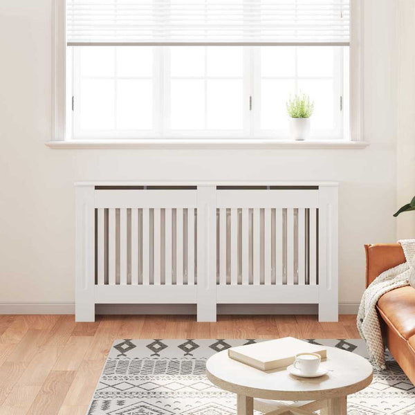 Wood Radiator Cover Radiator Casing 152 cm, white