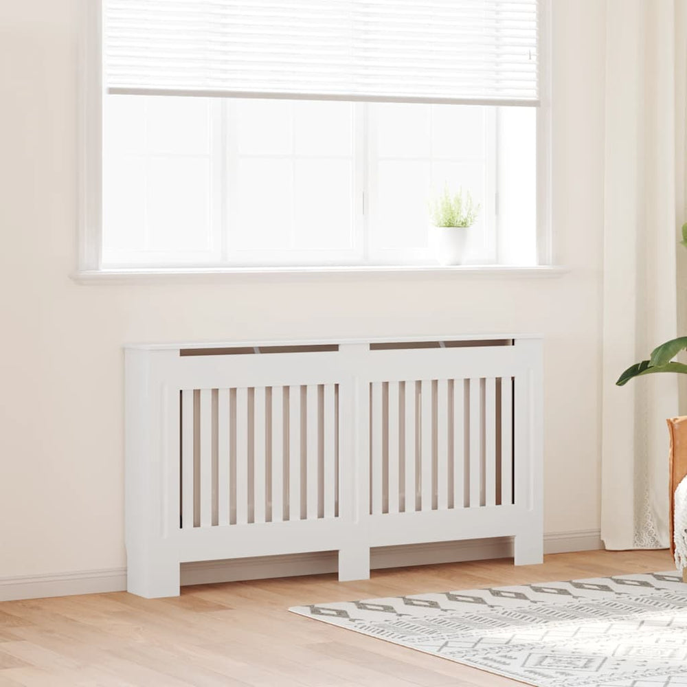 Wood Radiator Cover Radiator Casing 152 cm, white
