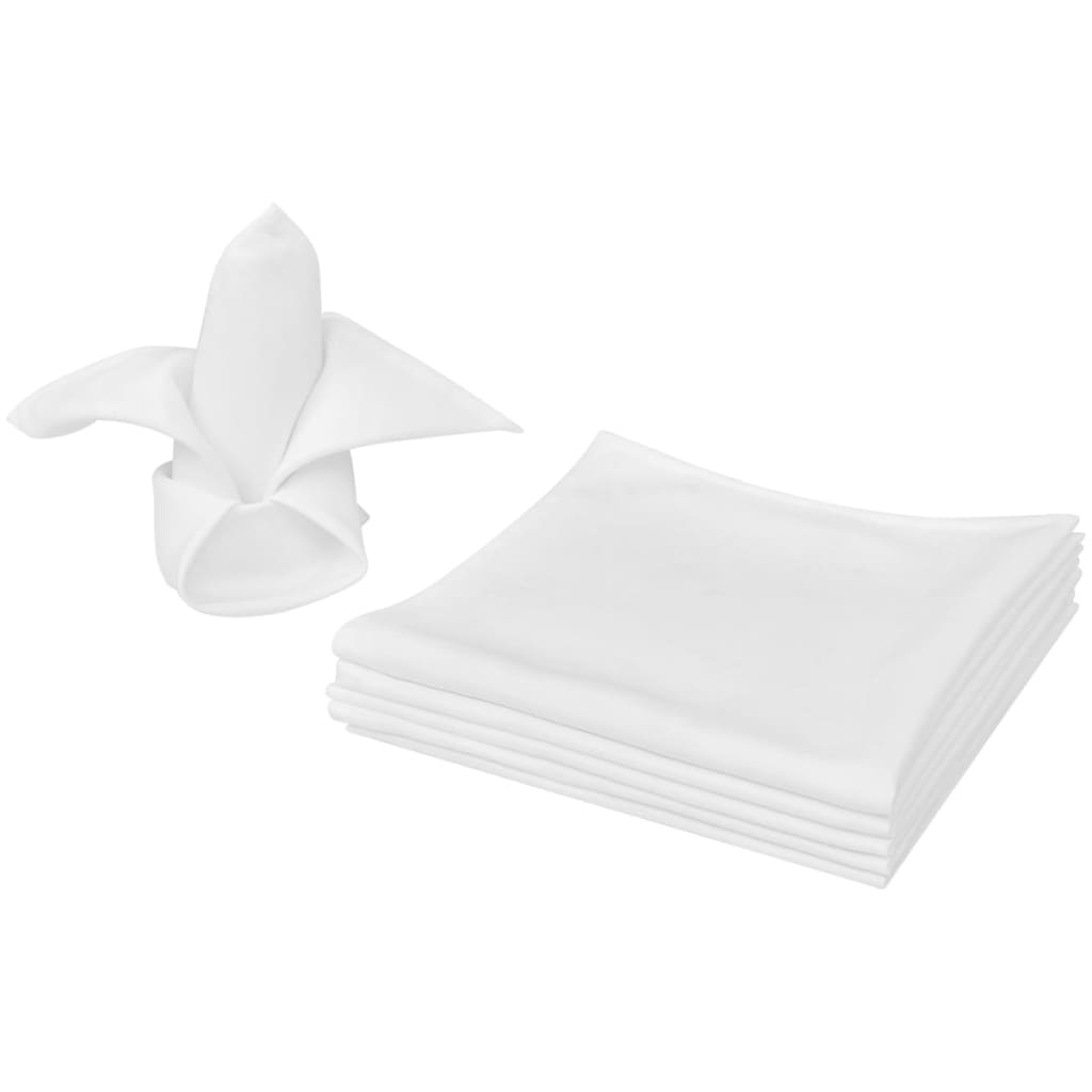 10 Dinner Dinner Napkins White 50 x 50 cm