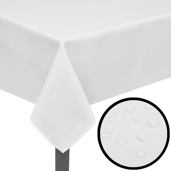 5 White Tablecloths 250 x 130 cm
