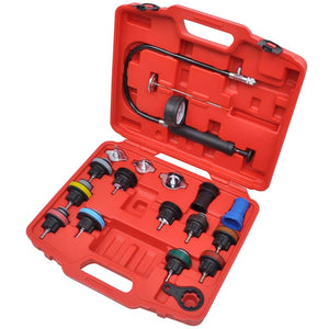 18-piece radiator pressure tester