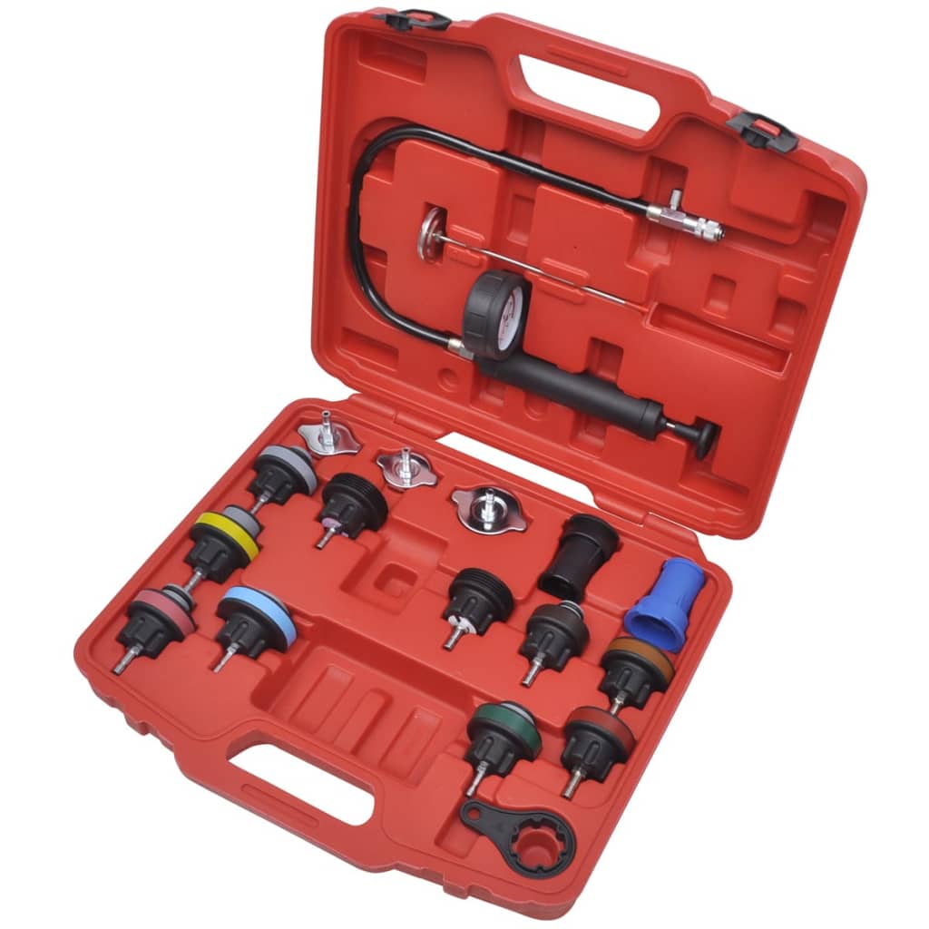 18-piece radiator pressure tester