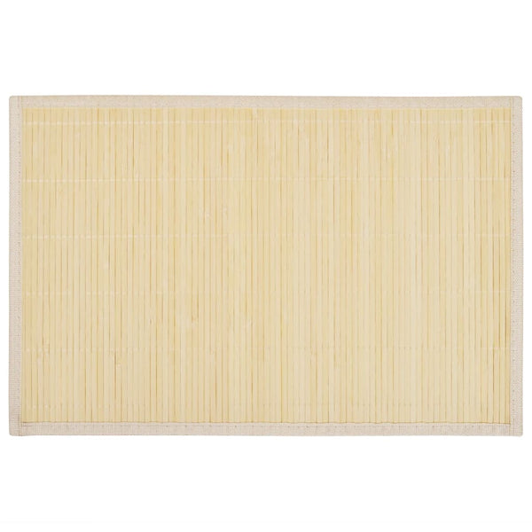 6 Bamboo Placemats 30 x 45 cm Natural