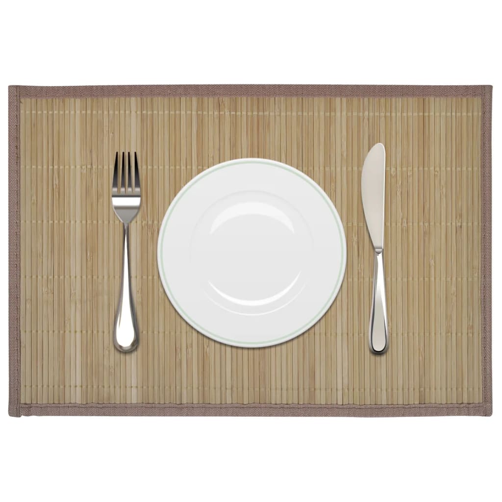 6 bamboo placemats 30 x 45 cm Brown