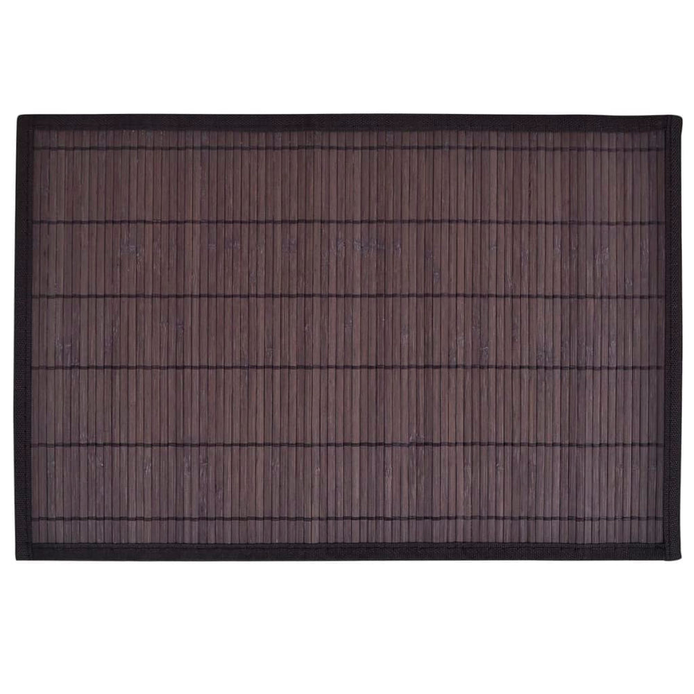 6 bamboo placemats 30 x 45 cm dark brown