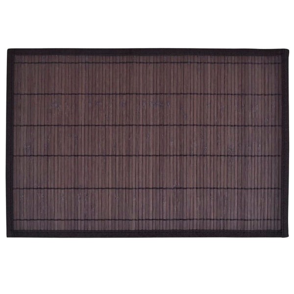 6 bamboo placemats 30 x 45 cm dark brown