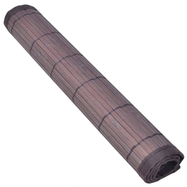 6 bamboo placemats 30 x 45 cm dark brown