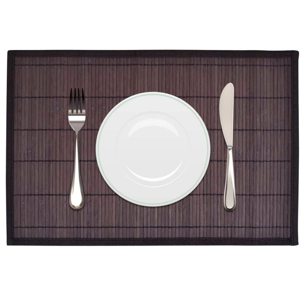 6 bamboo placemats 30 x 45 cm dark brown
