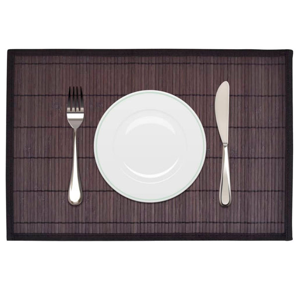 6 bamboo placemats 30 x 45 cm dark brown