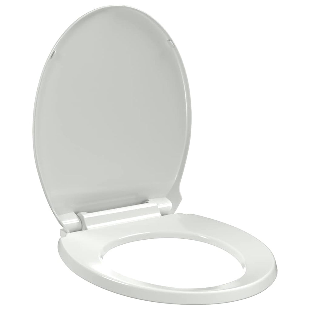 vidaXL Toilet Seat with Soft Close White Oval