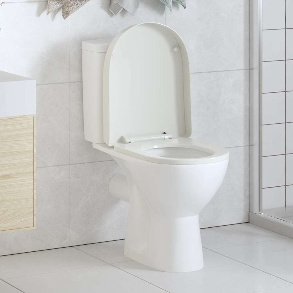 vidaXL Soft-Close Toilet Seat White Square