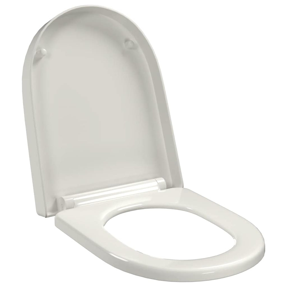 vidaXL Toilet Seat with Soft Close and Quick Release White Square