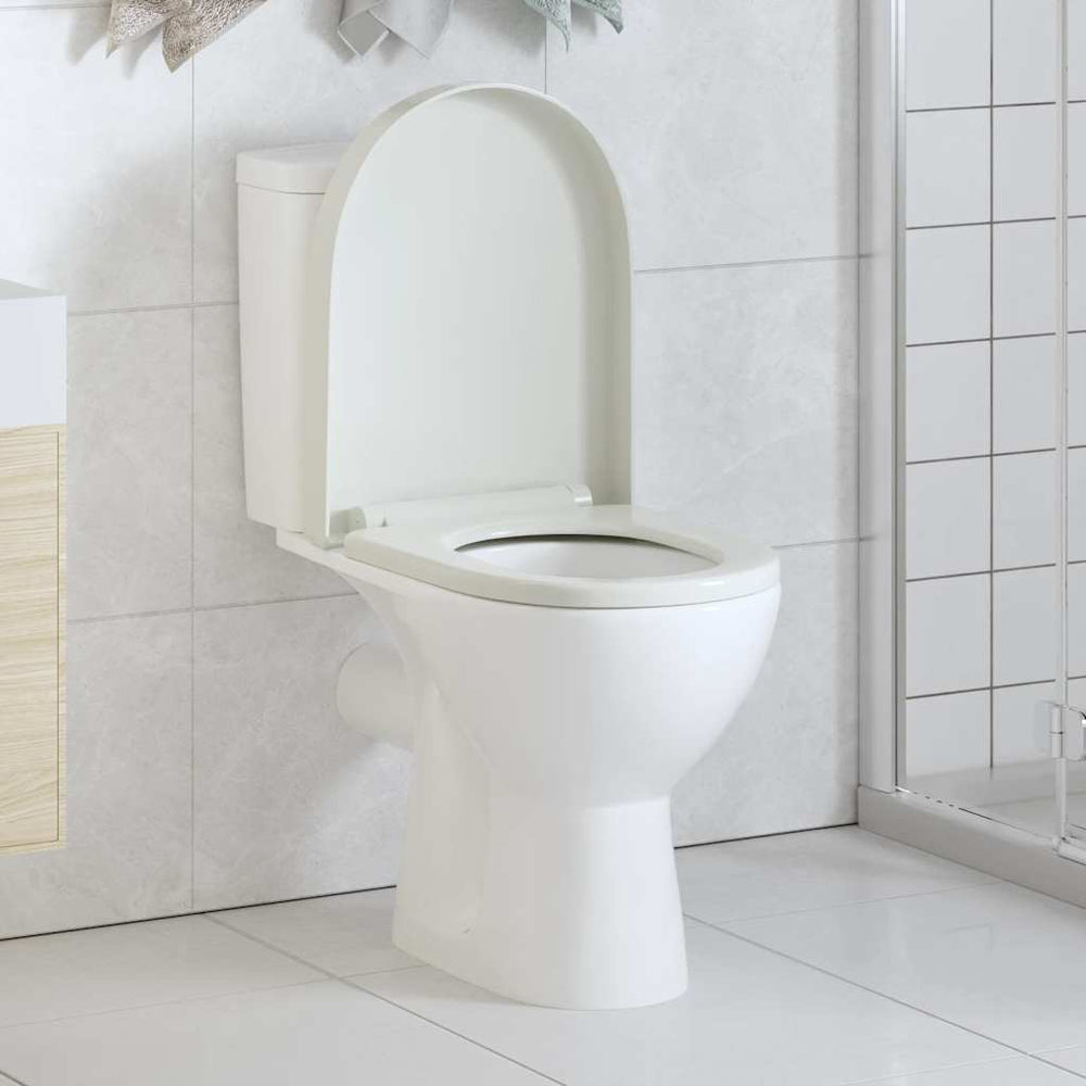 vidaXL Toilet Seat with Soft Close and Quick Release White Square