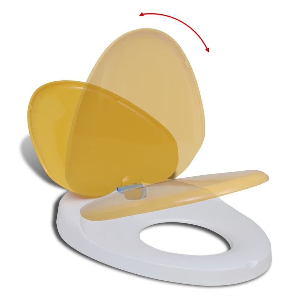 vidaXL Toilet Seat with Soft Close for Adults/Children White & Yellow