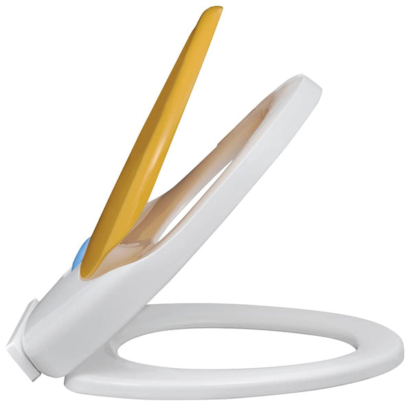 vidaXL Toilet Seat with Soft Close for Adults/Children White & Yellow