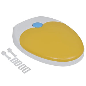 vidaXL Toilet Seat with Soft Close for Adults/Children White & Yellow