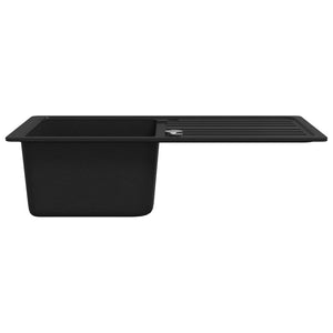 Granite Sink with Drainer Reversible Black
