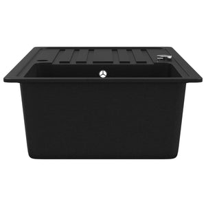 Granite Sink with Drainer Reversible Black