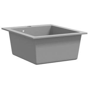 vidaXL Granite Sink Single Bowl Grey