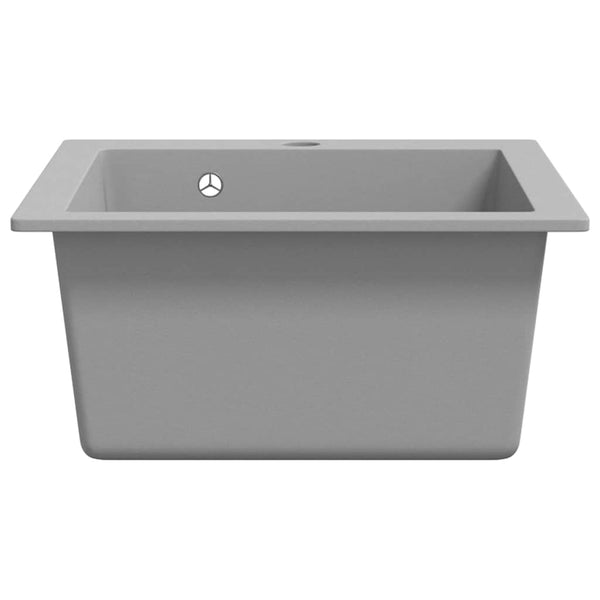 vidaXL Granite Sink Single Bowl Grey