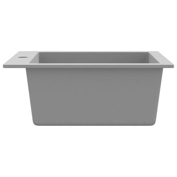 vidaXL Granite Sink Single Bowl Grey