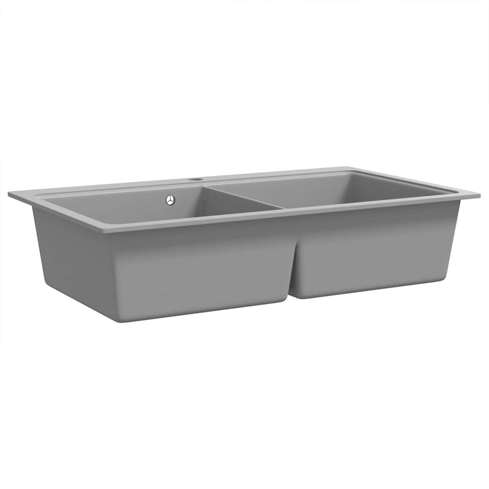 Granite Double-Basin Sink Grey