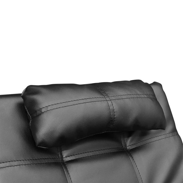vidaXL Chaise Lounge with Cushions Black Faux Leather