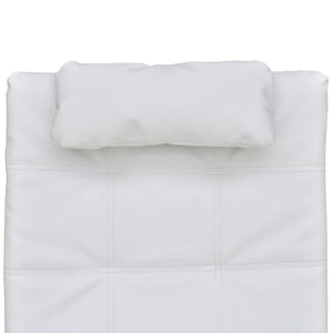 vidaXL Chaise Lounge with Cushions White Faux Leather