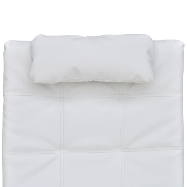vidaXL Chaise Lounge with Cushions White Faux Leather