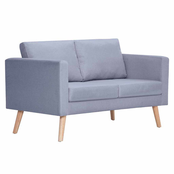 vidaXL 2-Seater Sofa Fabric Light Grey