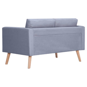 vidaXL 2-Seater Sofa Fabric Light Grey