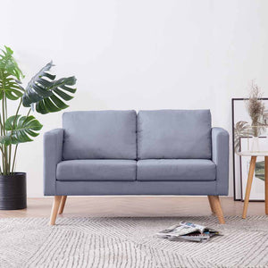 vidaXL 2-Seater Sofa Fabric Light Grey