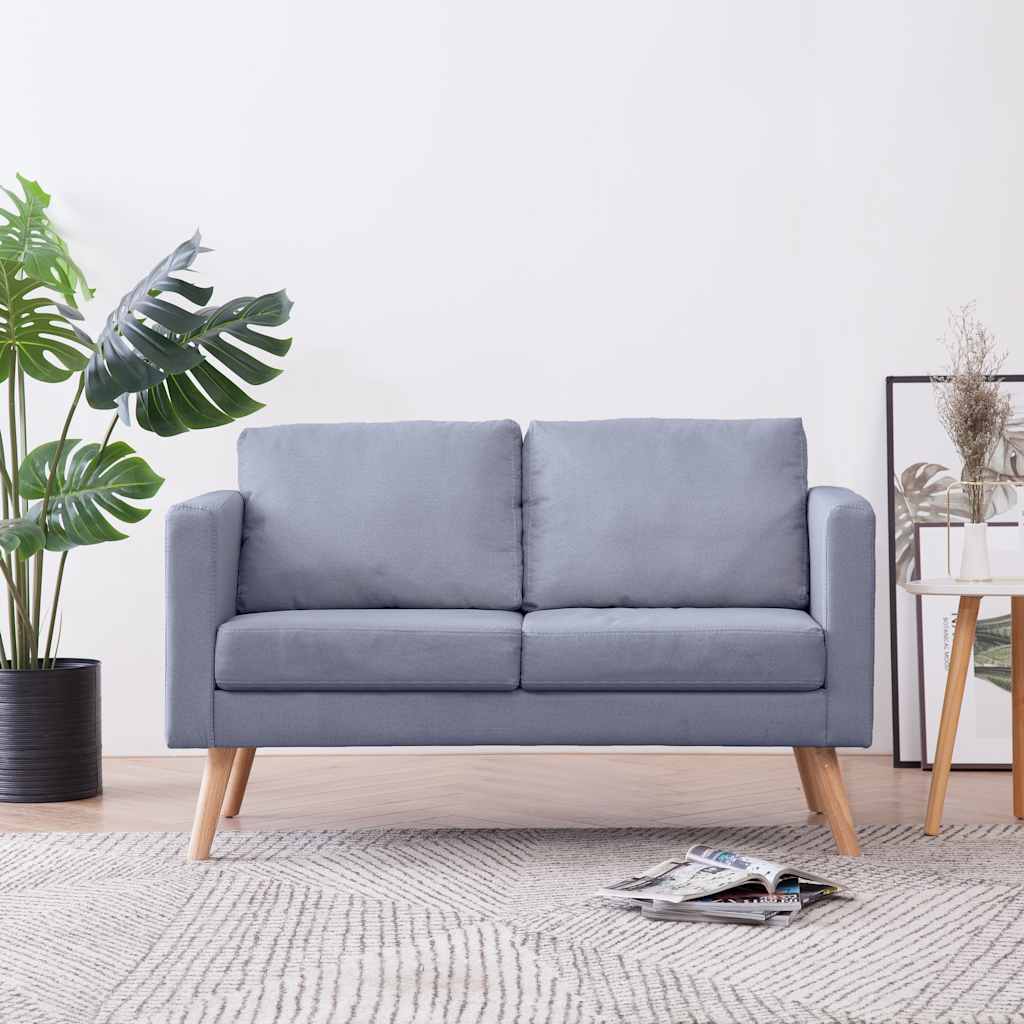 vidaXL 2-Seater Sofa Fabric Light Grey
