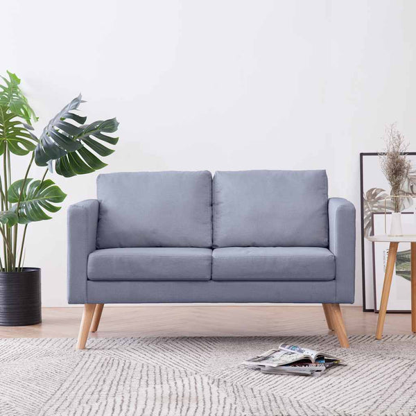 vidaXL 2-Seater Sofa Fabric Light Grey
