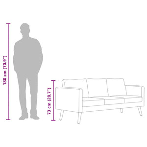 vidaXL 3-Seater Sofa Fabric Light Grey