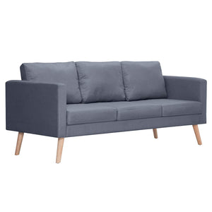 vidaXL 3-Seater Sofa Fabric Dark Grey